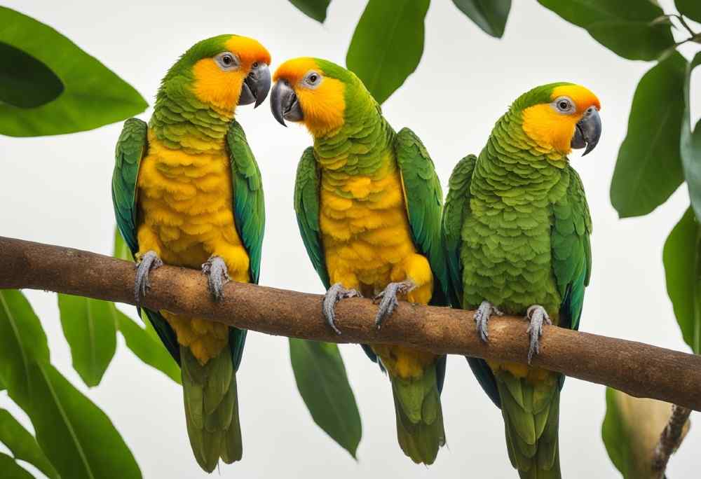 Double Yellow-Headed Parrots Double Yellow-Headed Parrots