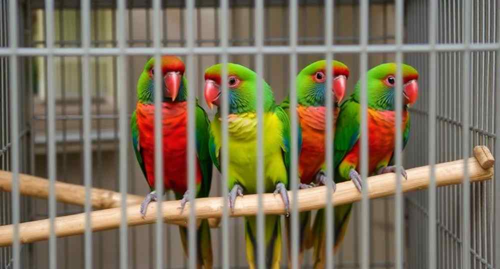 Eclectus parrots in Cage Eclectus parrots in Cage